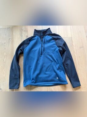 L.L.Bean Men's Mountain Fleece Half-Zip pullover blue hiking outdoor - M